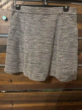 LOFT Gray Tweed A-Line Skirt